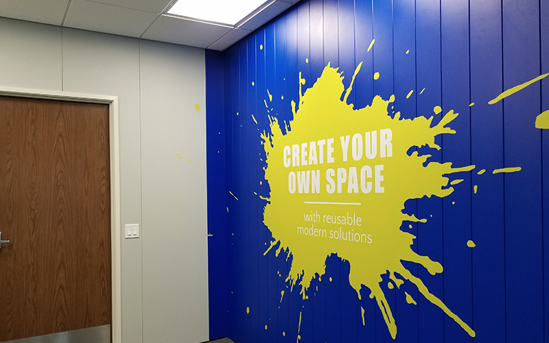 Verticle Plank Interior Panels with Graphics